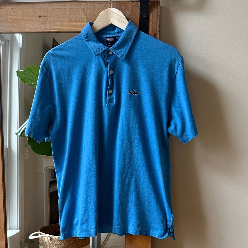 Patagonia Trout Fitz Roy Polo Shirt Size M